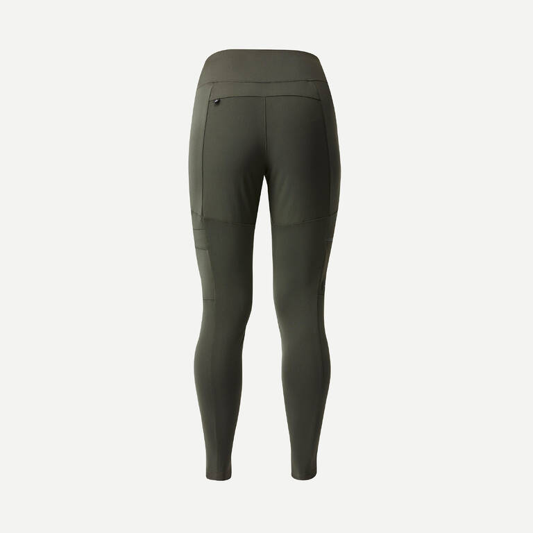 WOMEN’S TREKKING & TRAVEL STURDY LEGGINGS - TRAVEL 500 - KHAKI