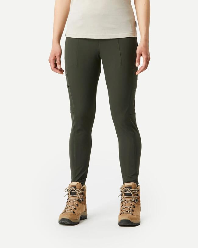 Damskie legginsy trekkingowe Travel 500 - khaki