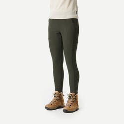 WOMEN’S TREKKING & TRAVEL STURDY LEGGINGS - TRAVEL 500 - KHAKI