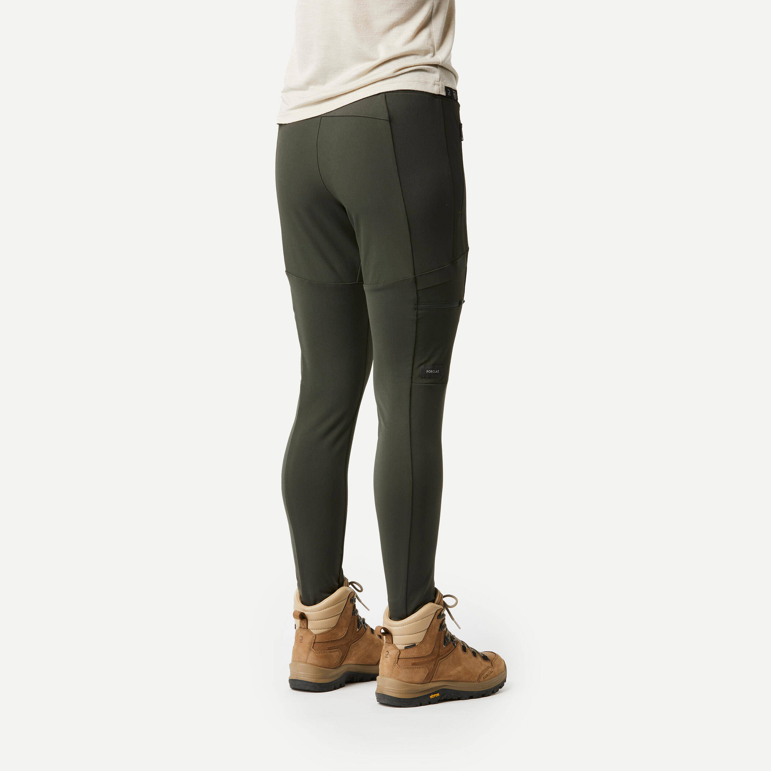 Women Stretchable Leggings with Pockets Dark Green - Travel 500 -  5