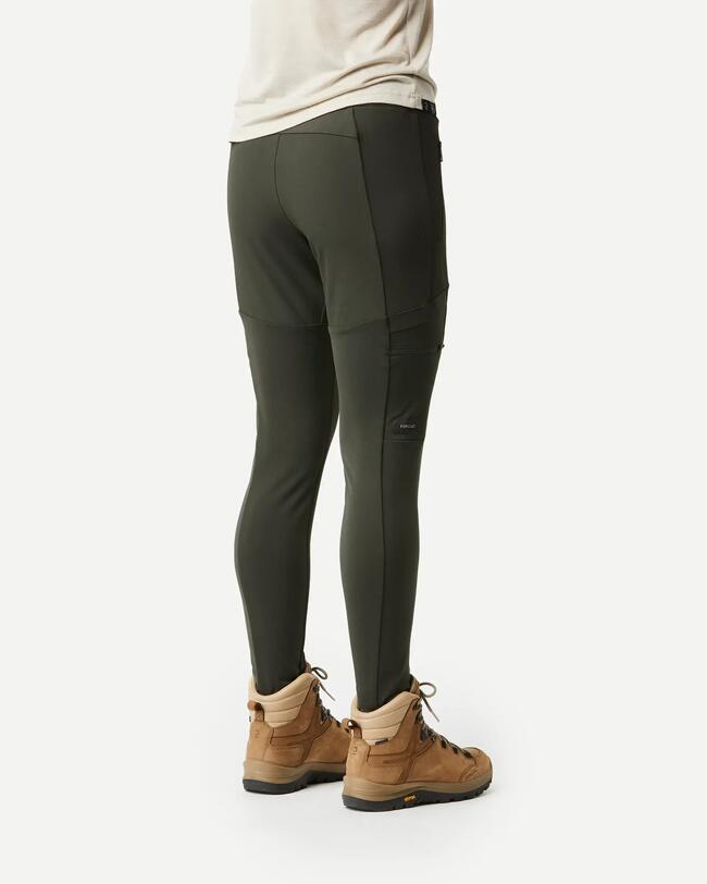WOMEN’S TREKKING &amp; TRAVEL STURDY LEGGINGS - TRAVEL 500 - KHAKI