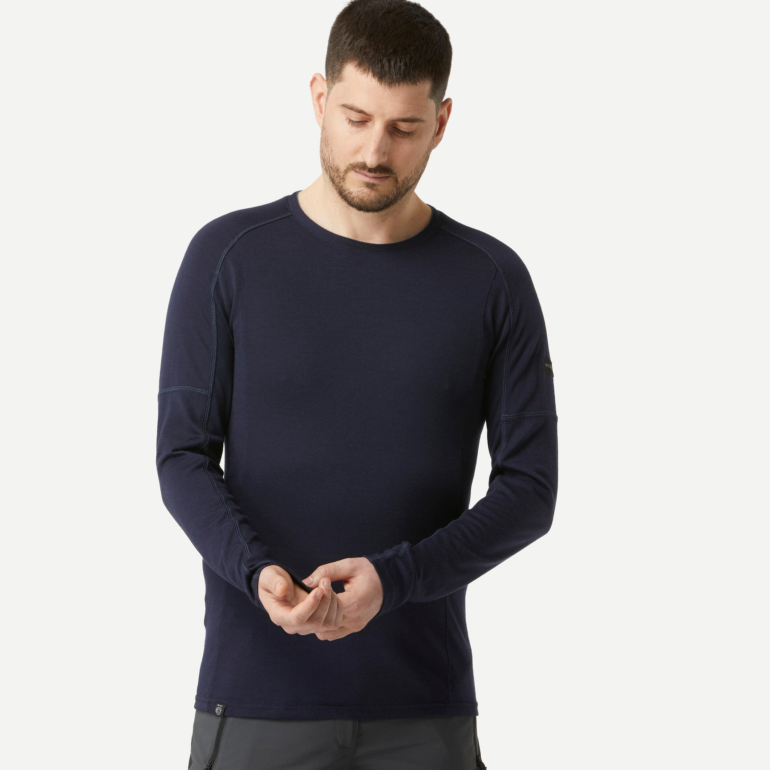 Men's Long-sleeve T-shirt Merino Wool  MT500 5/8