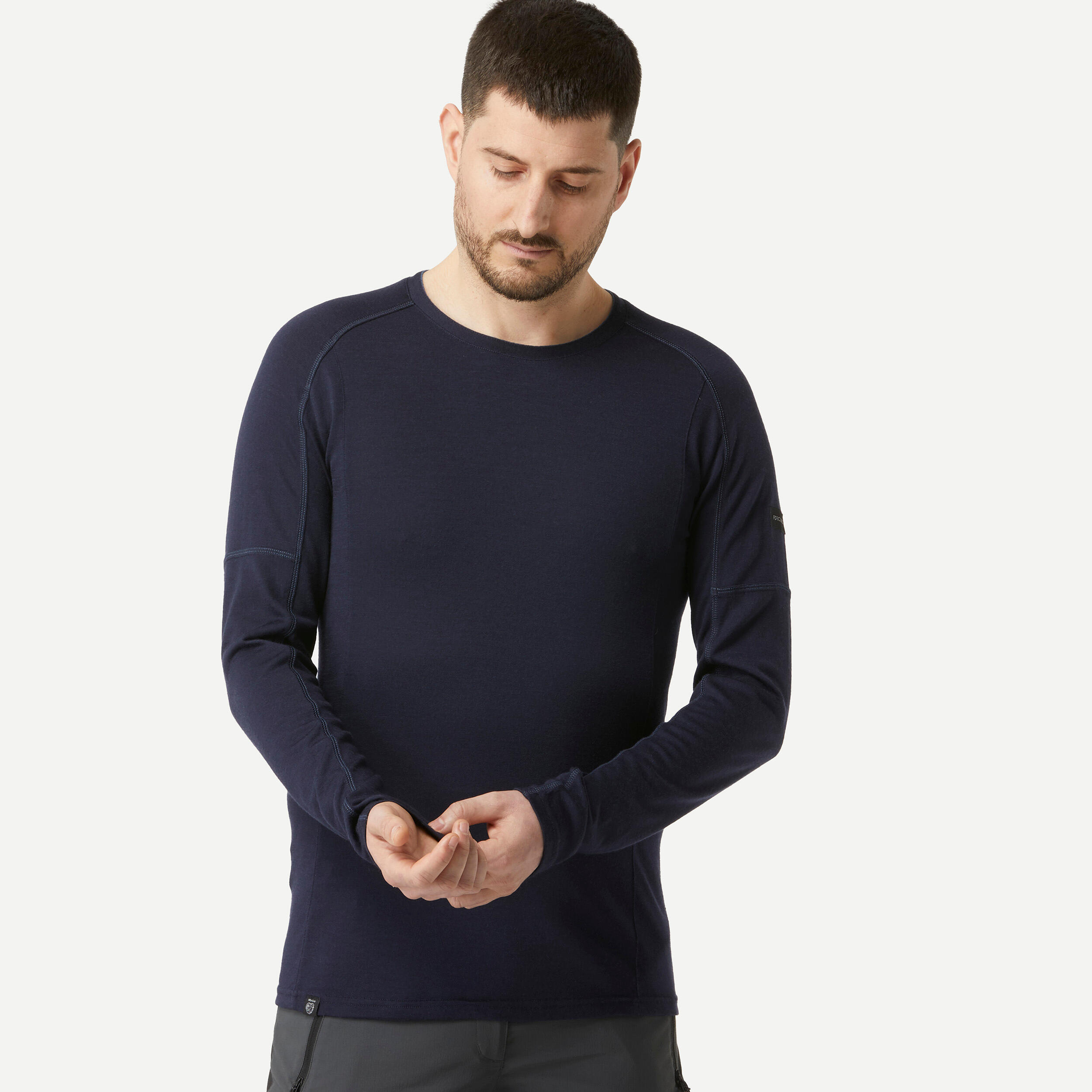 Forclaz - T-shirt En Laine Mérinos Manche Longue Homme - Mt500 - T-shirt Manches Longues - Randonnees Et Trekking Homme - Bleu - 48 Xl - Decathlon