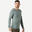 Merino shirt voor backpacken heren Travel 500 lange mouwen kaki