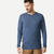 T-shirt laine mérinos de trek voyage - TRAVEL 500 manches longues bleu homme