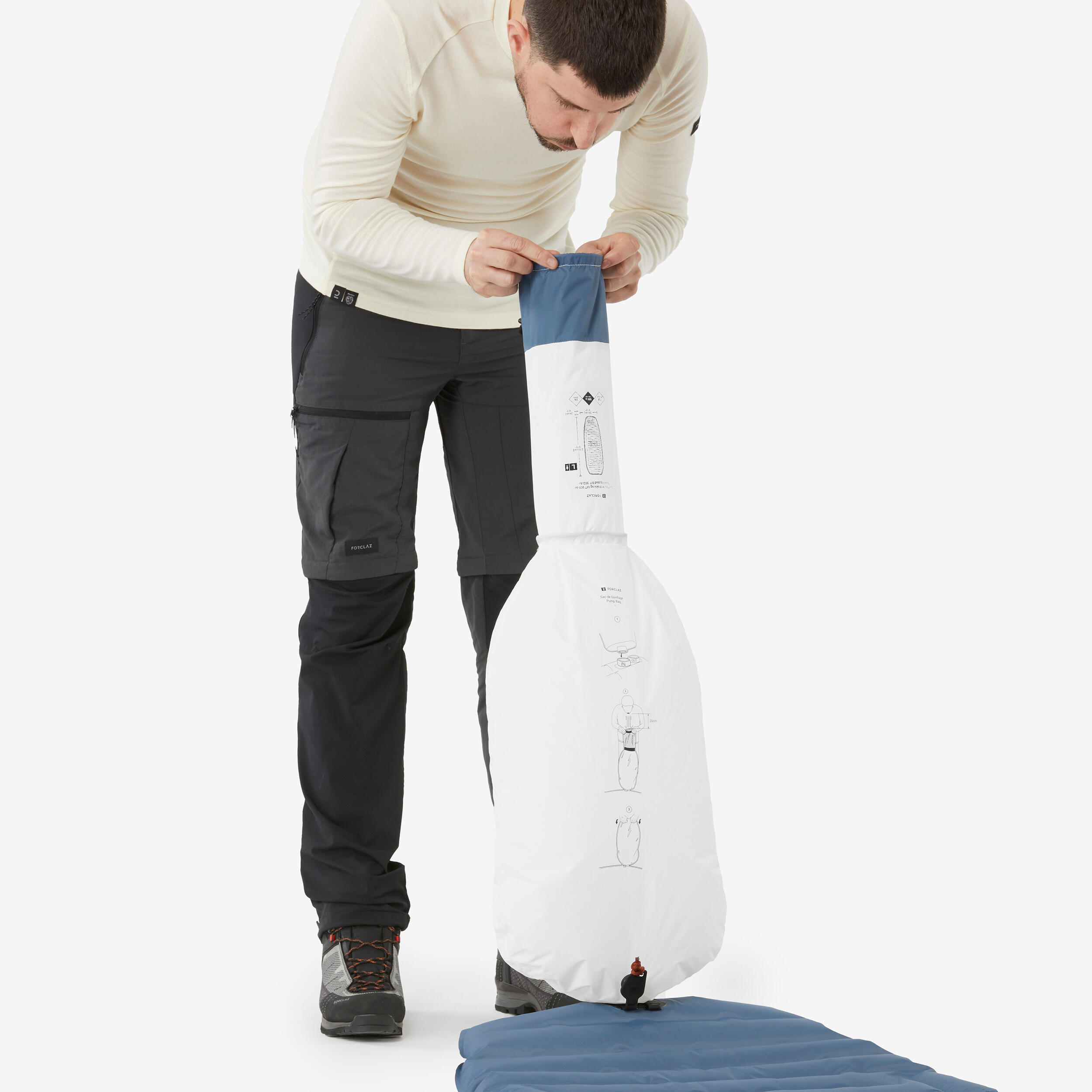 Inflatable Single Sleeping Mat - MT 900 Air L 180 x 56 cm - FORCLAZ