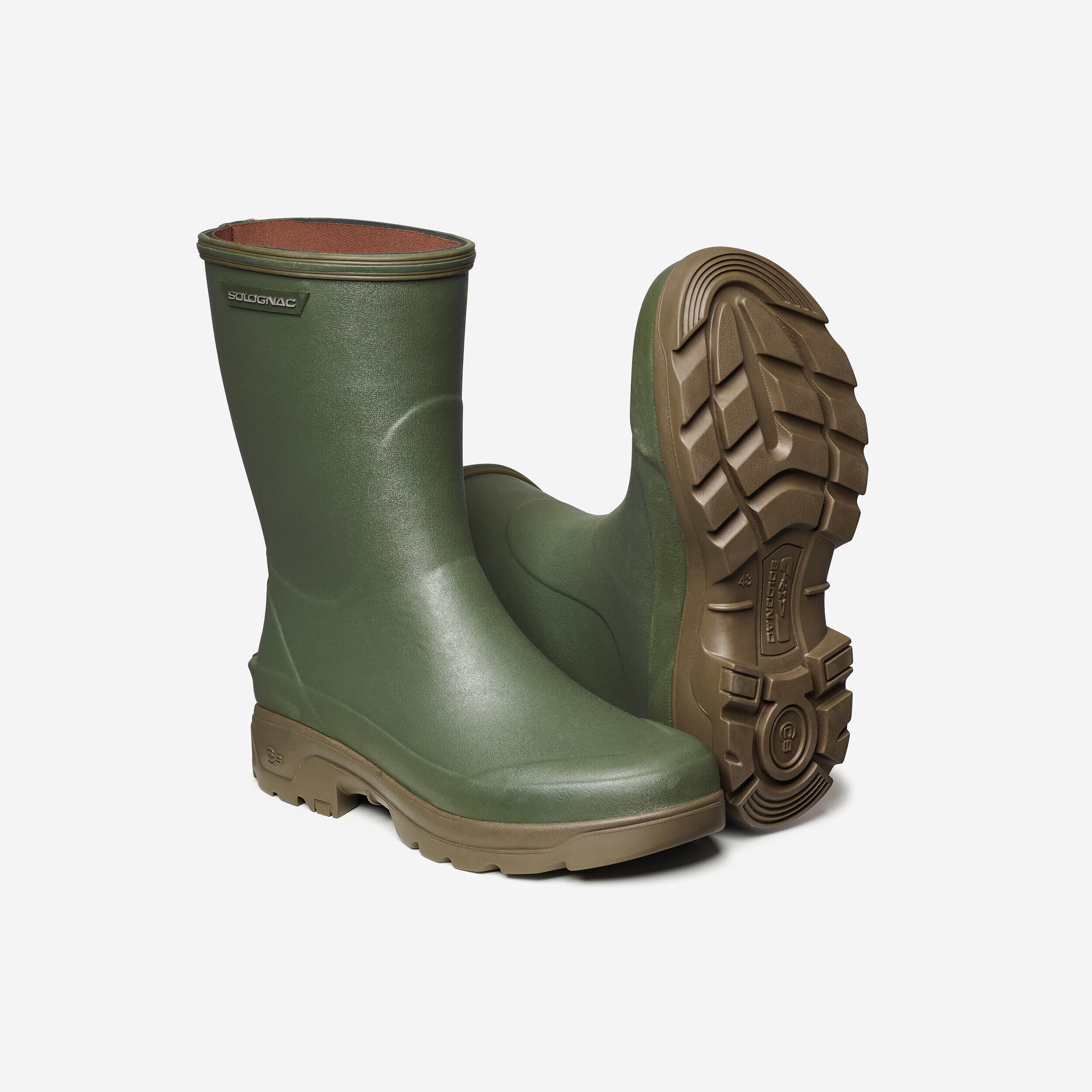 SOLOGNAC WARM ANKLE BOOTS RUBBER NEOPRENE  500 GREEN