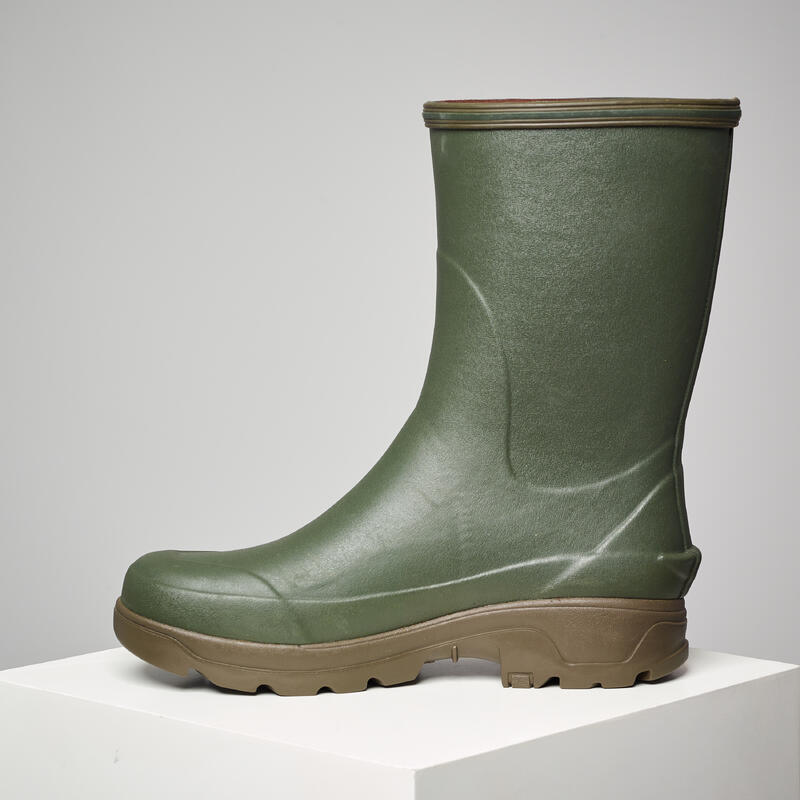 Botas de Agua Katiuskas Solognac Sibir 300 Hombre Verde Cálidas Neopreno 4 mm