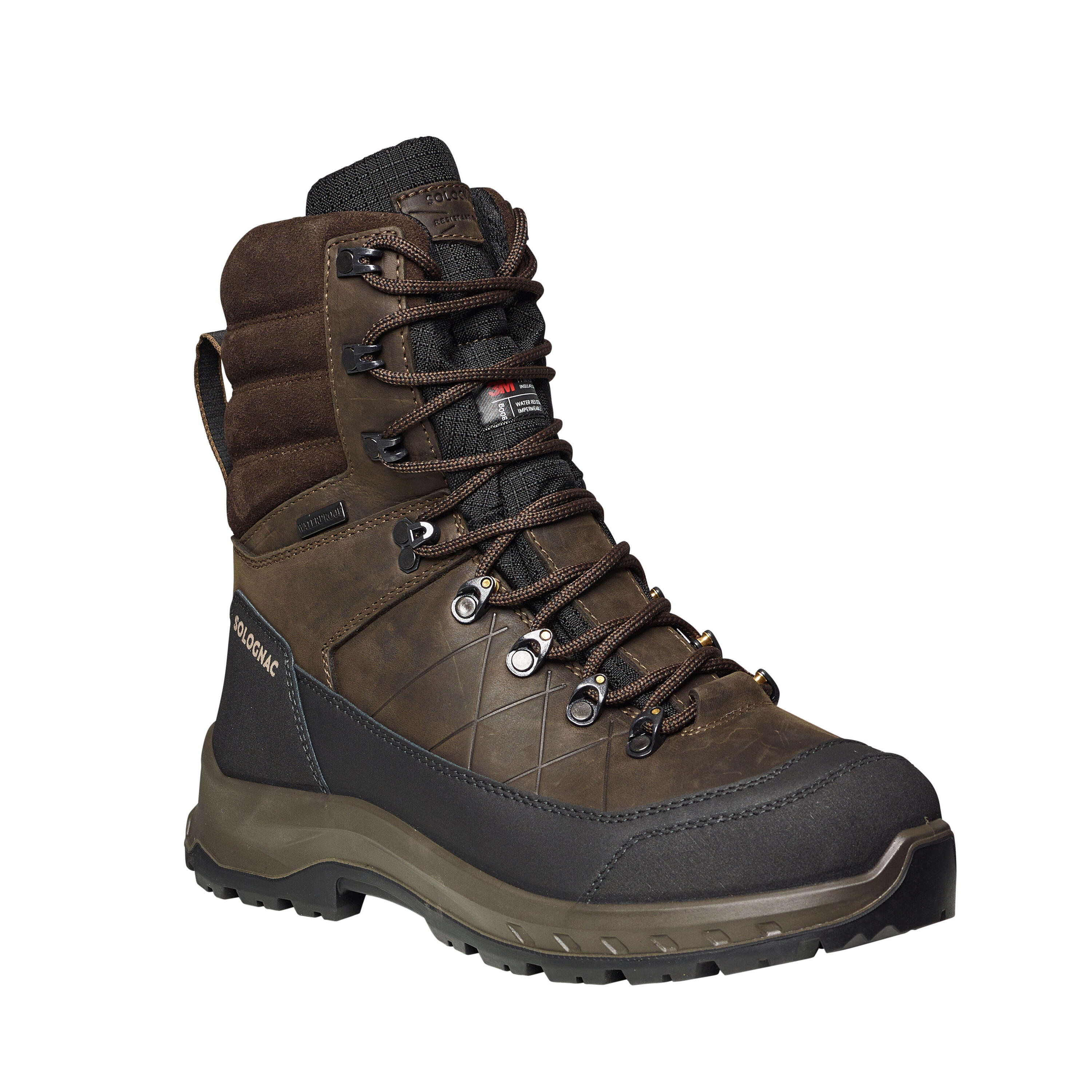 Botas Caza Solognac Crosshunt 540 Adulto Marrón Piel Cálidas Impermeables 8/11