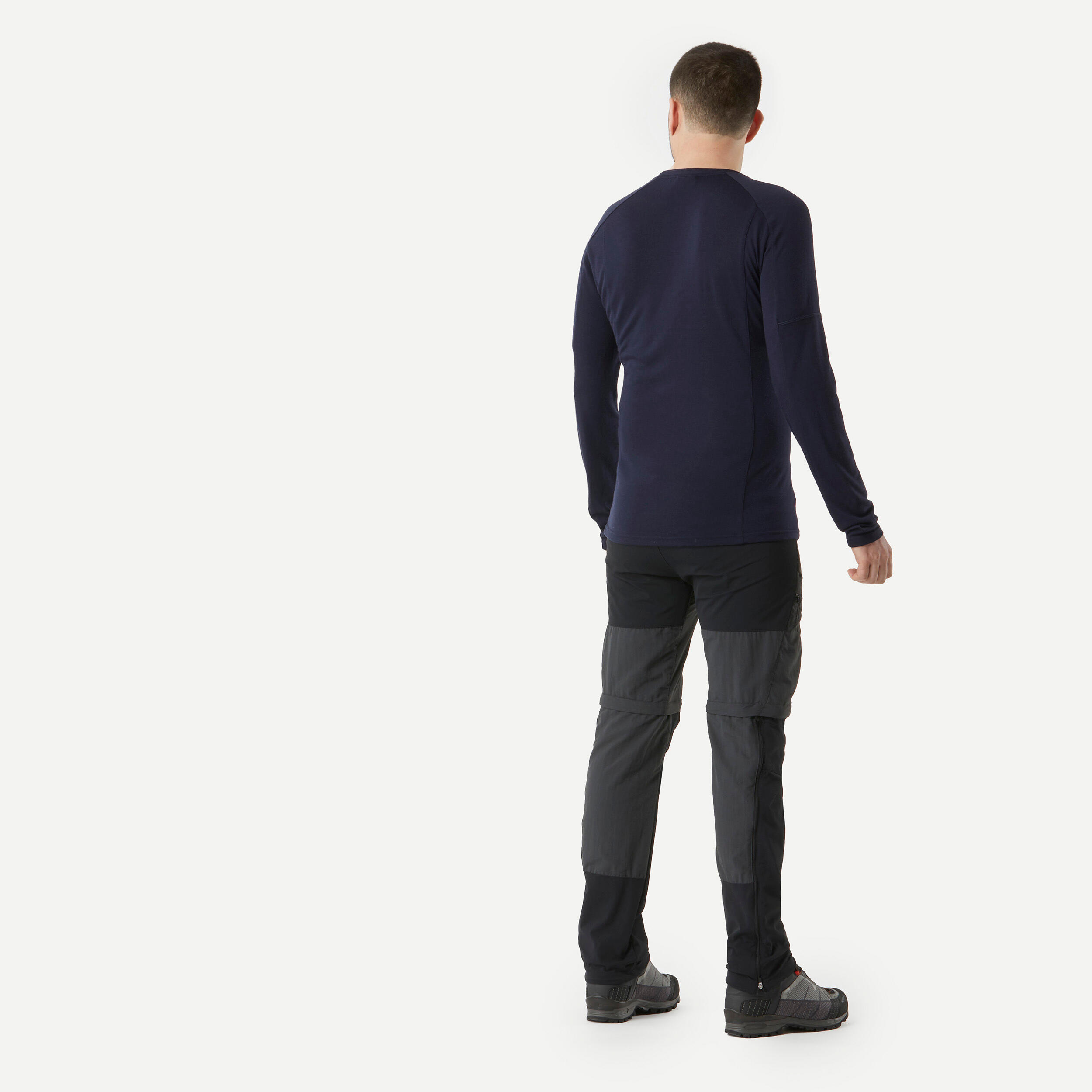 Men’s Merino Wool T-Shirt - MT 500 Navy - FORCLAZ