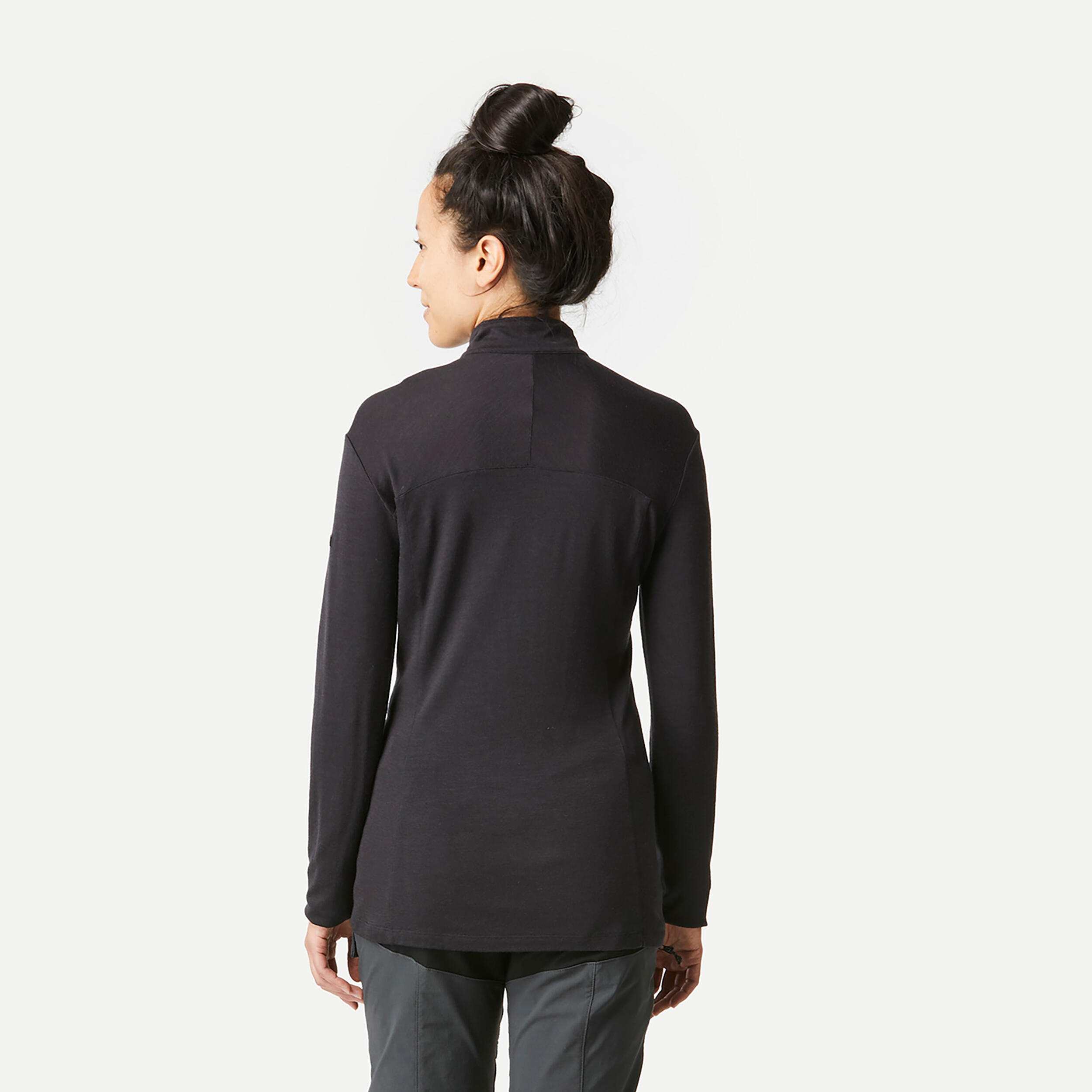 Women's Merino Long-Sleeved Half-Zip T-Shirt – MT 500 - FORCLAZ