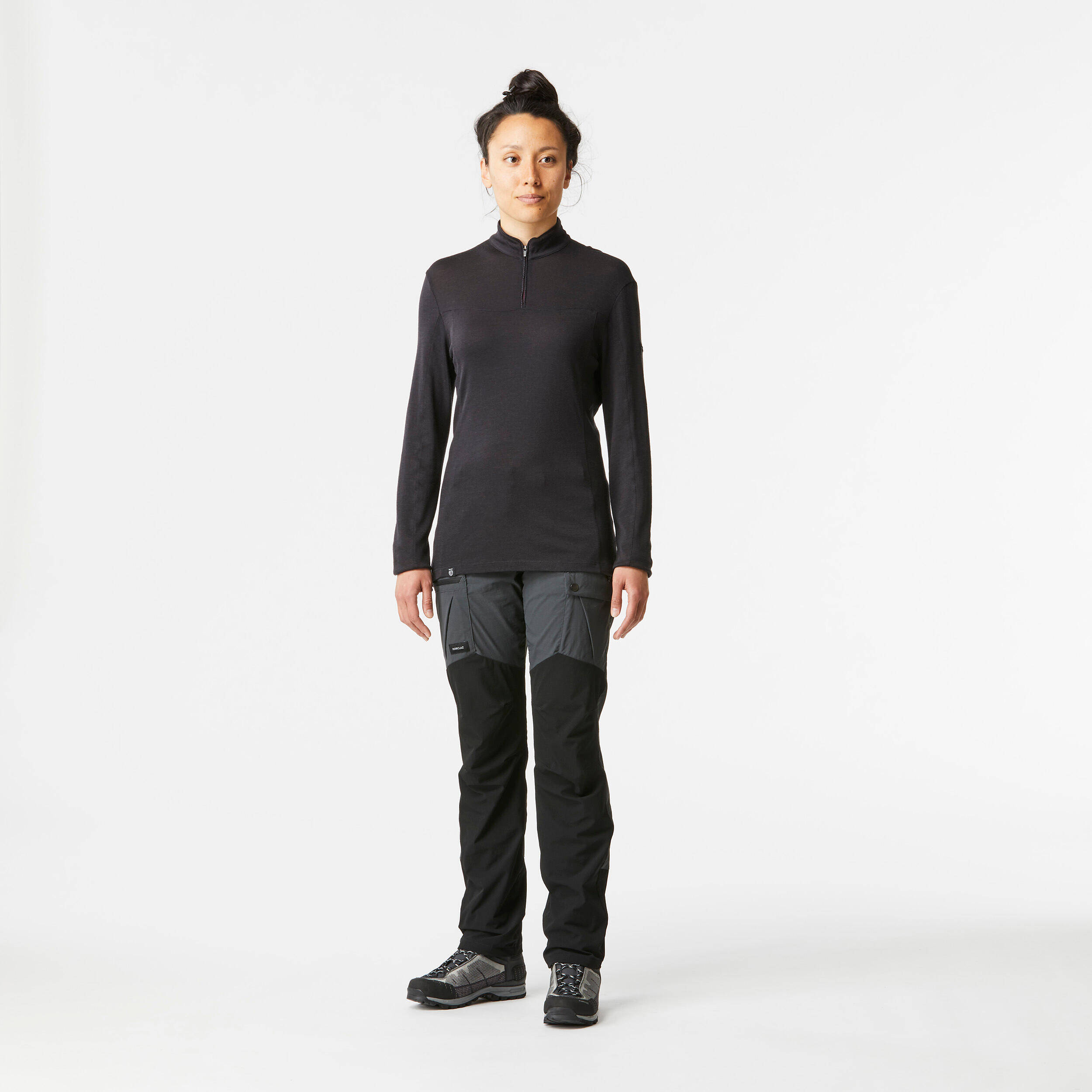 Women’s Long-sleeved Merino Zipped Neck T-shirt - MT500 -  3