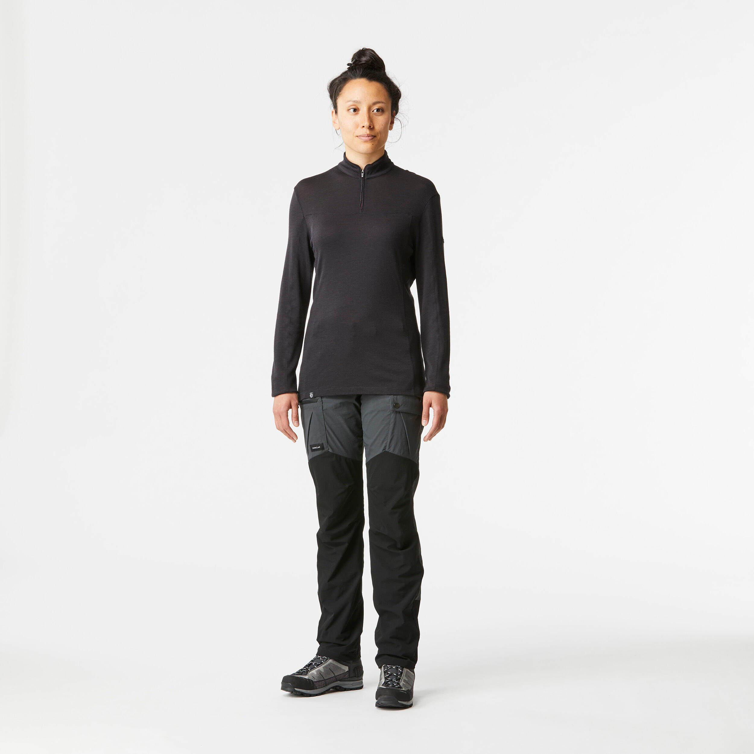 Women's Merino Long-Sleeved Half-Zip T-Shirt – MT 500 - FORCLAZ