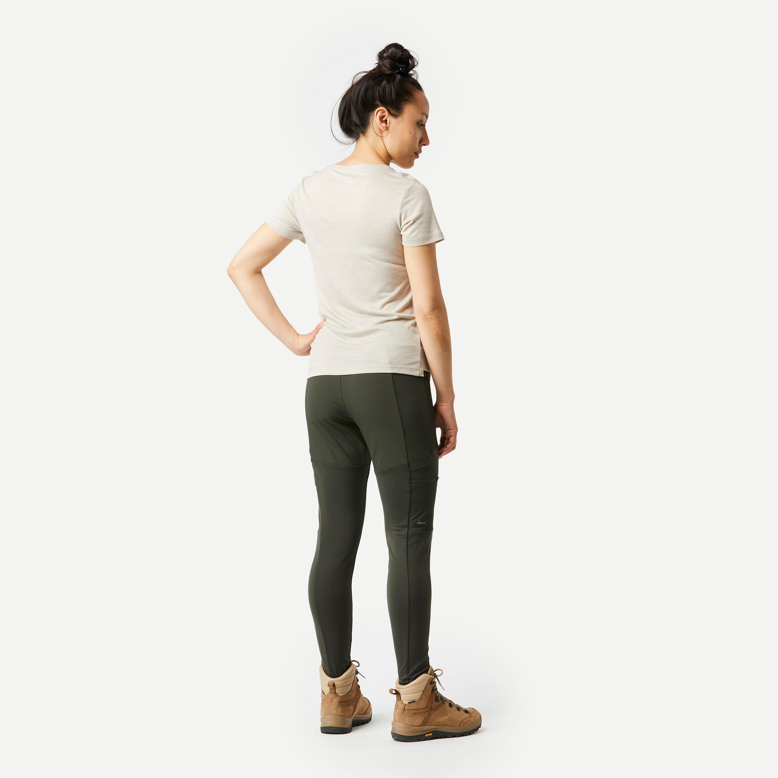 Legging de randonnée femme – Travel 500 - Vert foncé - Forclaz - Décathlon