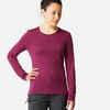 Women's MT500 long sleeve merino wool t-shirt  - BURGUNDY