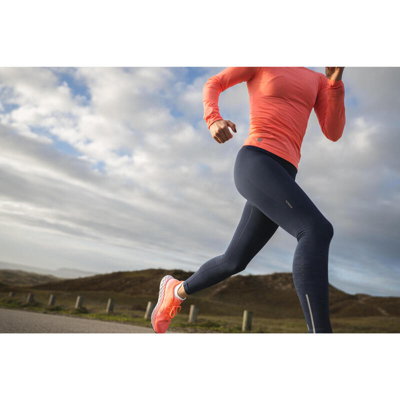 WOMEN'S KIPRUN CARE SEAMLESS RUNNING TIGHTS - DARK BLUE 