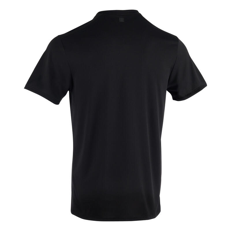 Basic fitness-T-shirt voor heren ronde hals ademend zwart