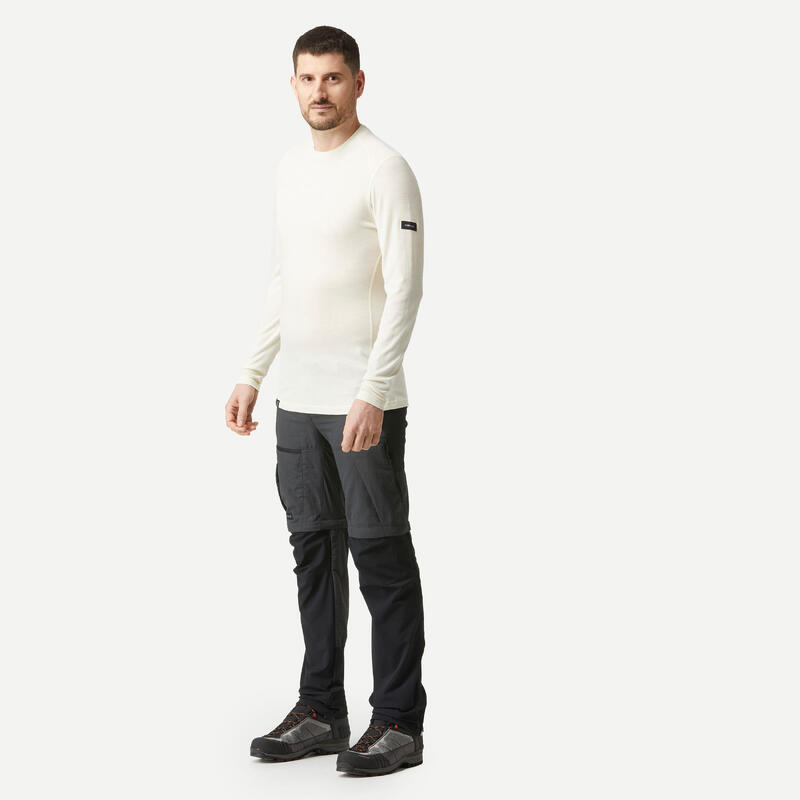 Camiseta de manga larga de hombre 100% lana merina