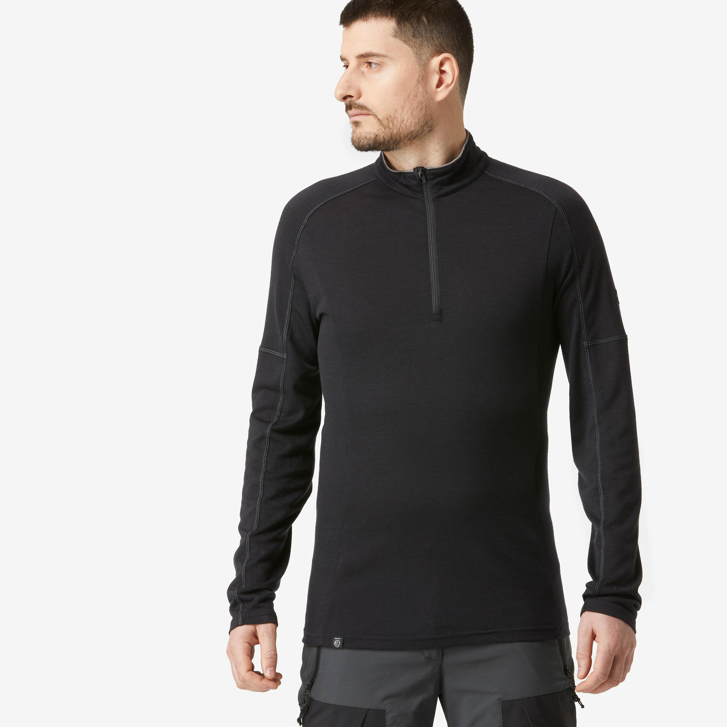 Men’s Merino Wool Long-Sleeved Hiking Shirt – MT 500 - FORCLAZ