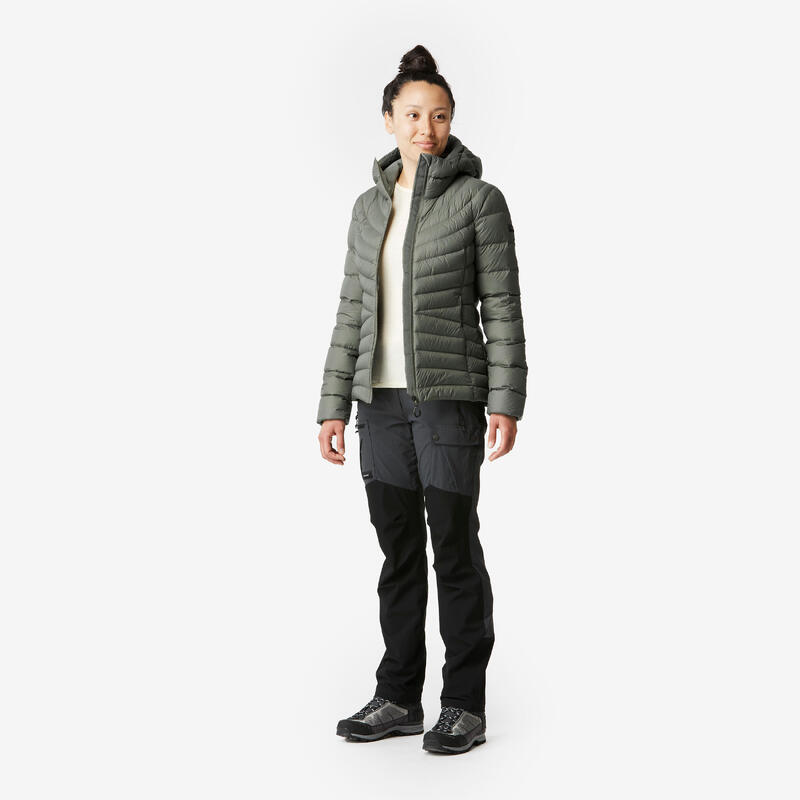 Daunenjacke Damen Kapuze bis -10 °C Trekking ‒ MT500 