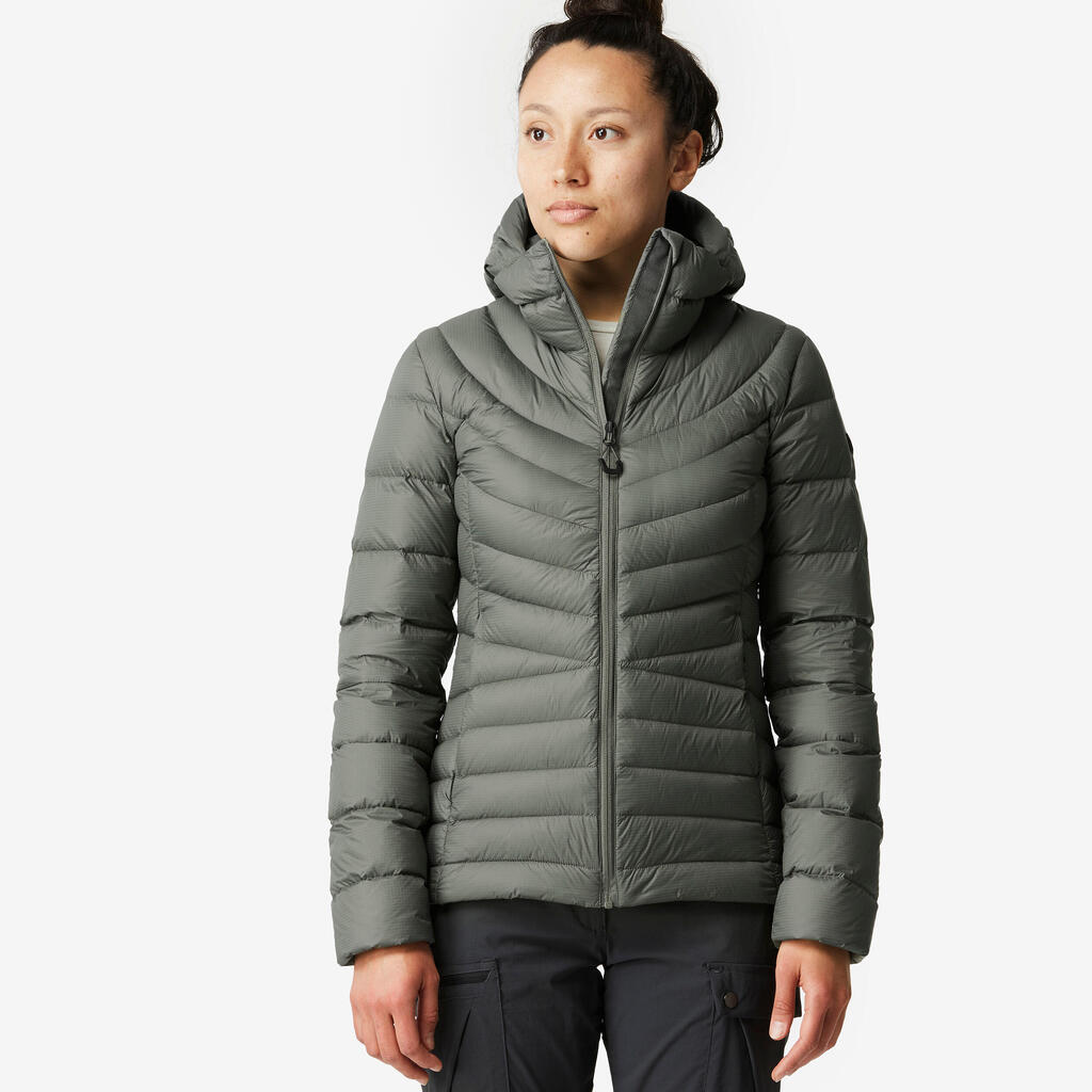 Women’s mountain trekking hooded down jacket - MT500 -10°C