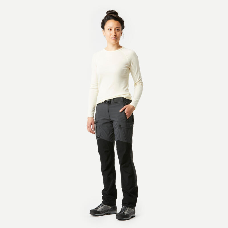 Pantaloni trekking donna MT500 beige