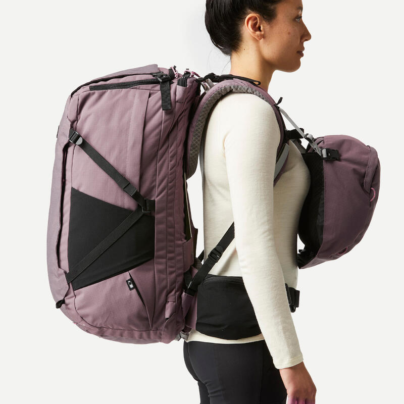 Rucsac de voiaj deschidere tip valiză 60+6L, Travel 900 maro Damă
