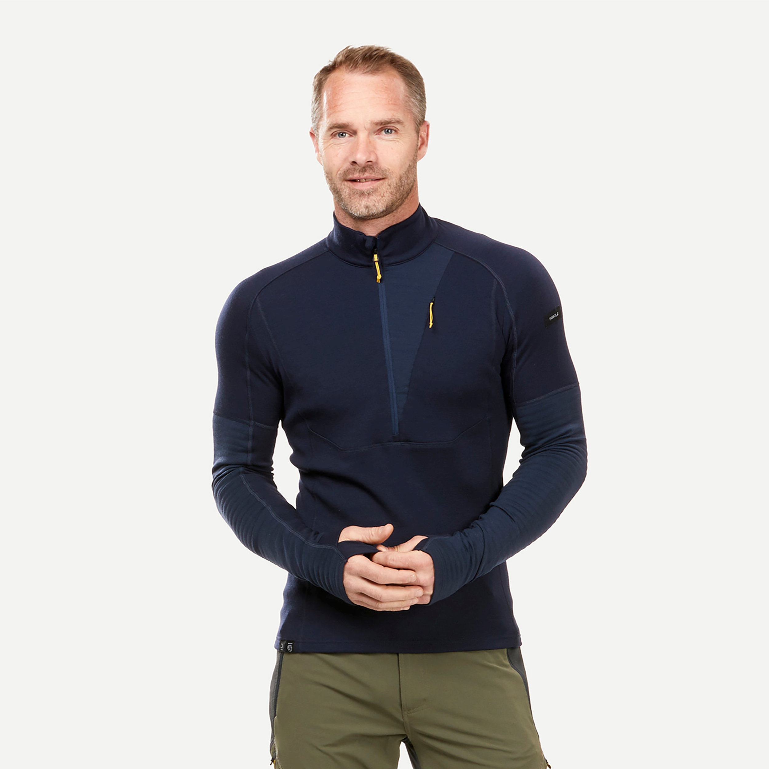 T-shirt manches longues de trekking en laine mérinos - mt900 -homme - Randonnée - Trek - FORCLAZ- Clubs - Entreprises - Collectivités - Associations