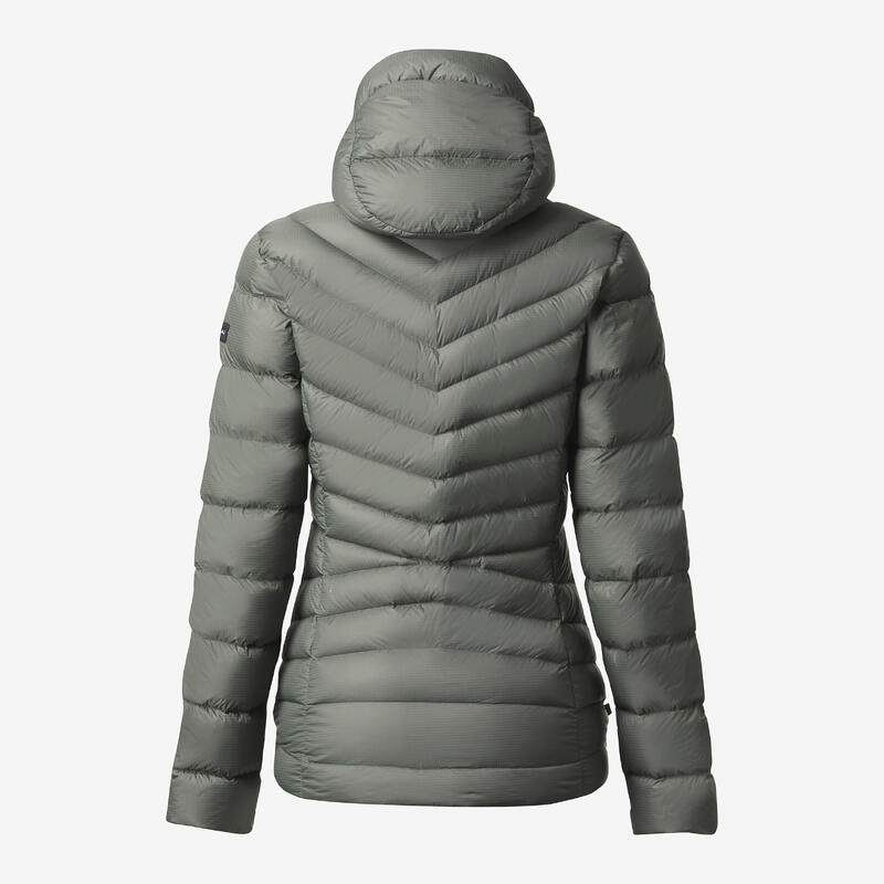 Piumino trekking donna MT500 PIUMA con cappuccio verde oliva | -10°C