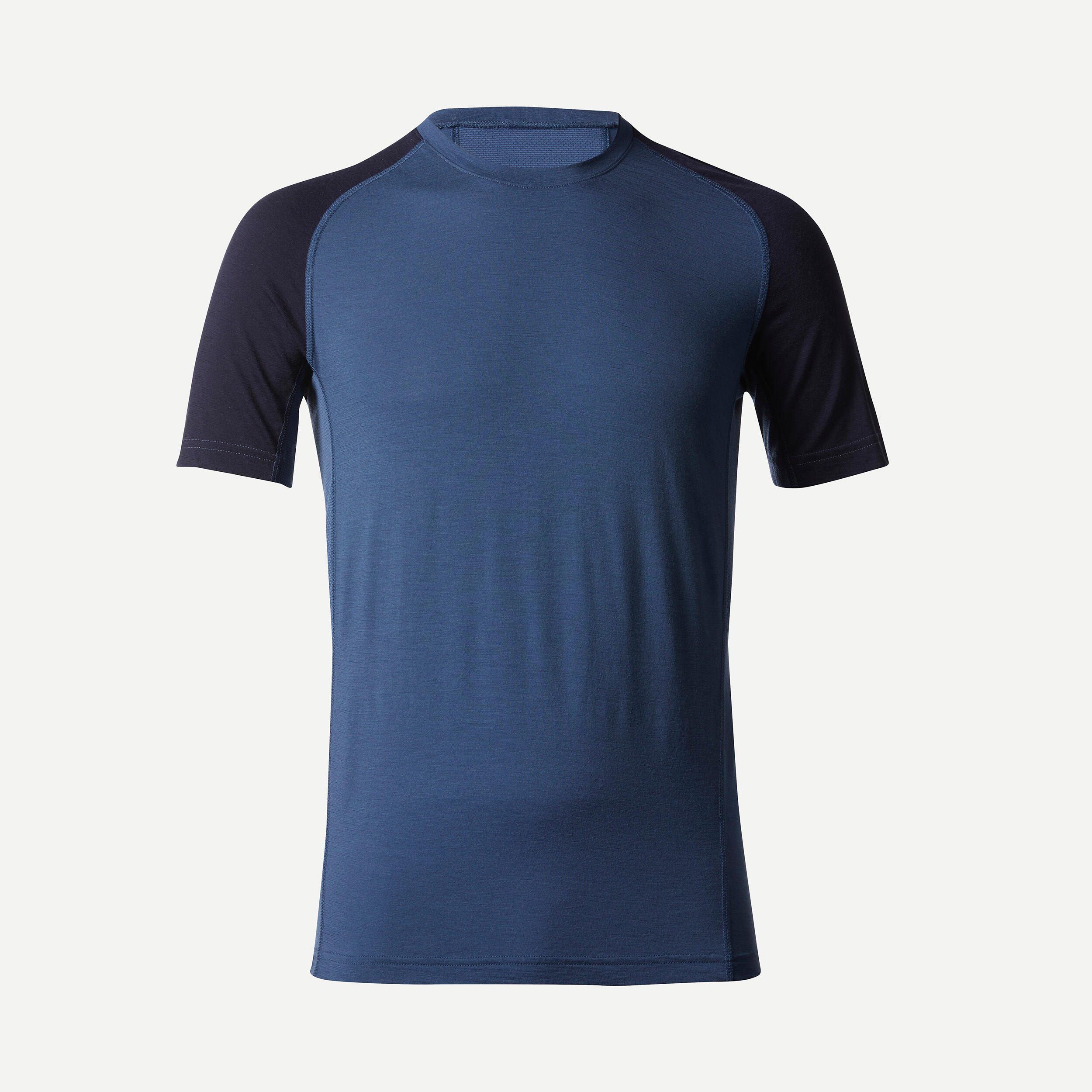 Men’s Hiking Merino Wool T-Shirt  - MT 500 Blue - FORCLAZ