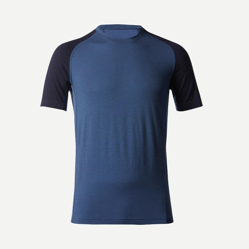 Camiseta de montaña y trekking manga corta lana merino Hombre Forclaz MT500