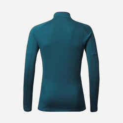 Men's Mountain Trekking Merino Wool Long-Sleeved T-Shirt with zip collar - MT500