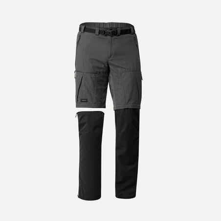 Sive moške prilagodljive trpežne pohodniške hlače 2 v 1 MT500