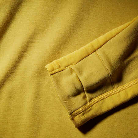 Ανδρικό Μακρυμάνικο T-Shirt για Ορεινή Πεζοπορία από μαλλί Merino με γιακά με φερμουάρ - MT900