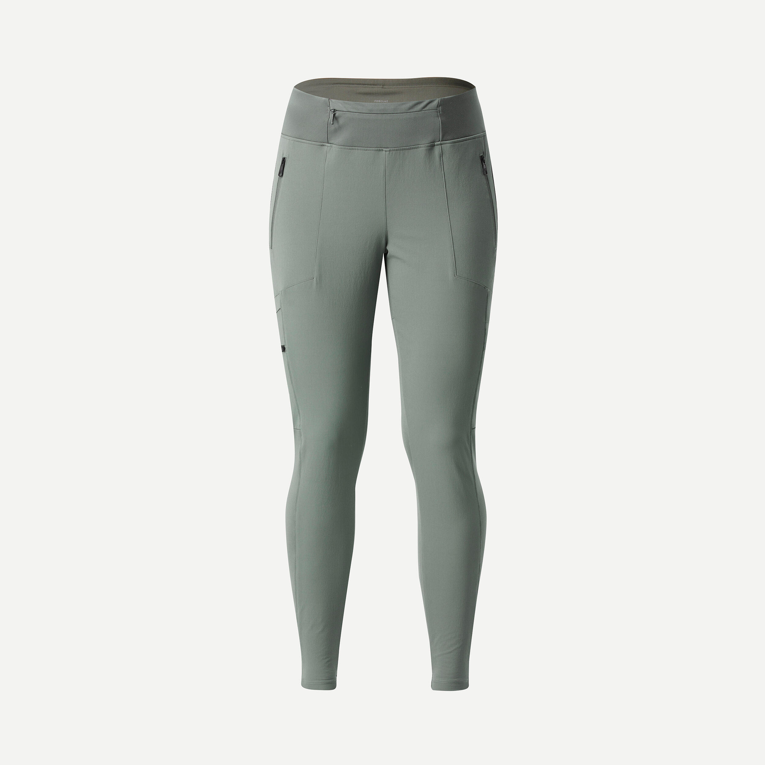 LEGGINGS RESISTENTI DA TREKKING E DA VIAGGIO - TRAVEL 500 - LIGHT KHAKI - DONNA