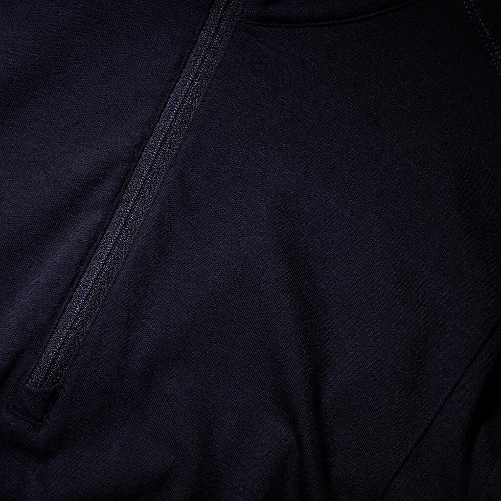 Men's Mountain Trekking Merino Wool Long-Sleeved T-Shirt with zip collar - MT500