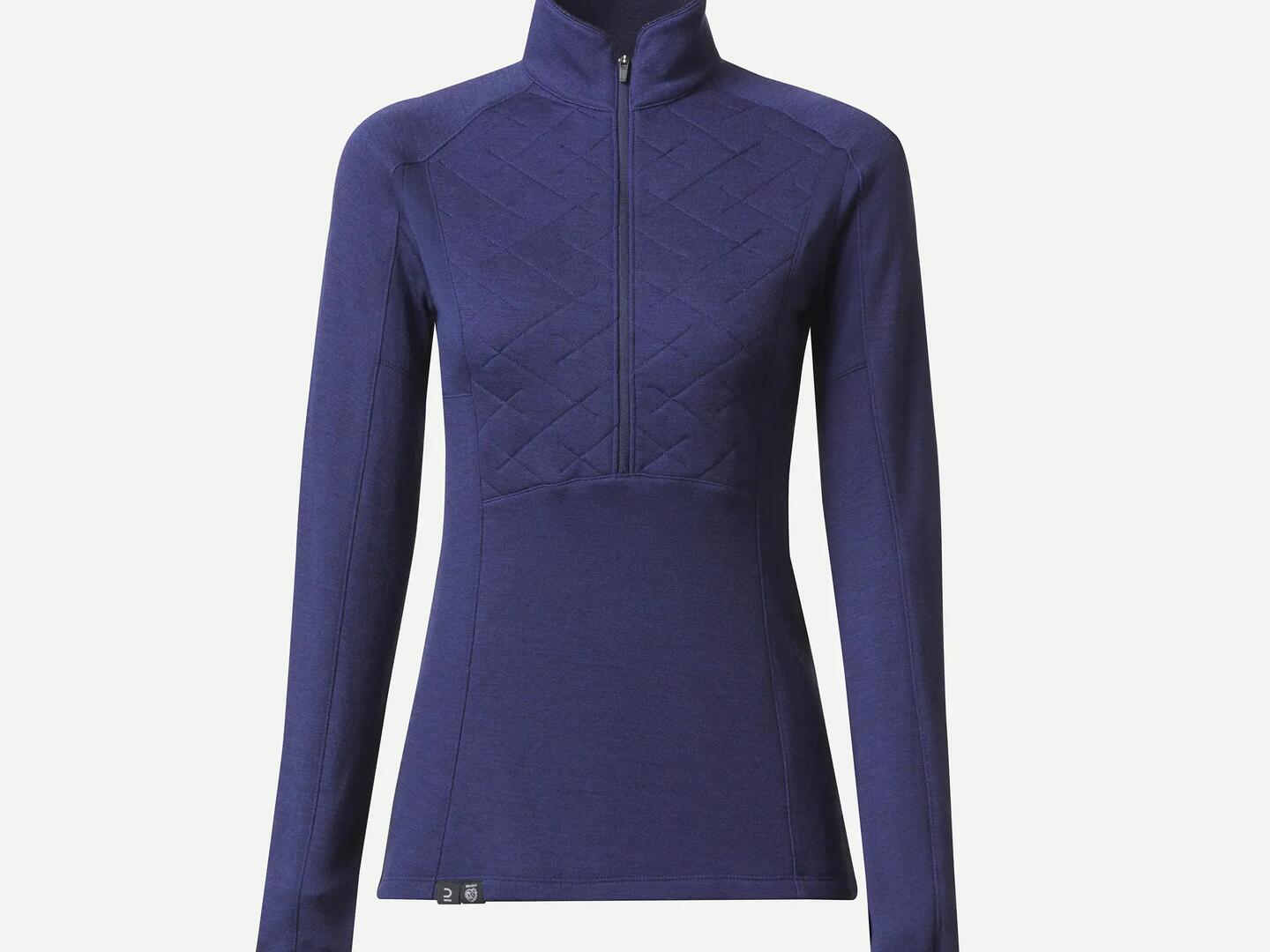 FORCLAZ Merinoshirt Damen langarm Trekking - MT900 Blau