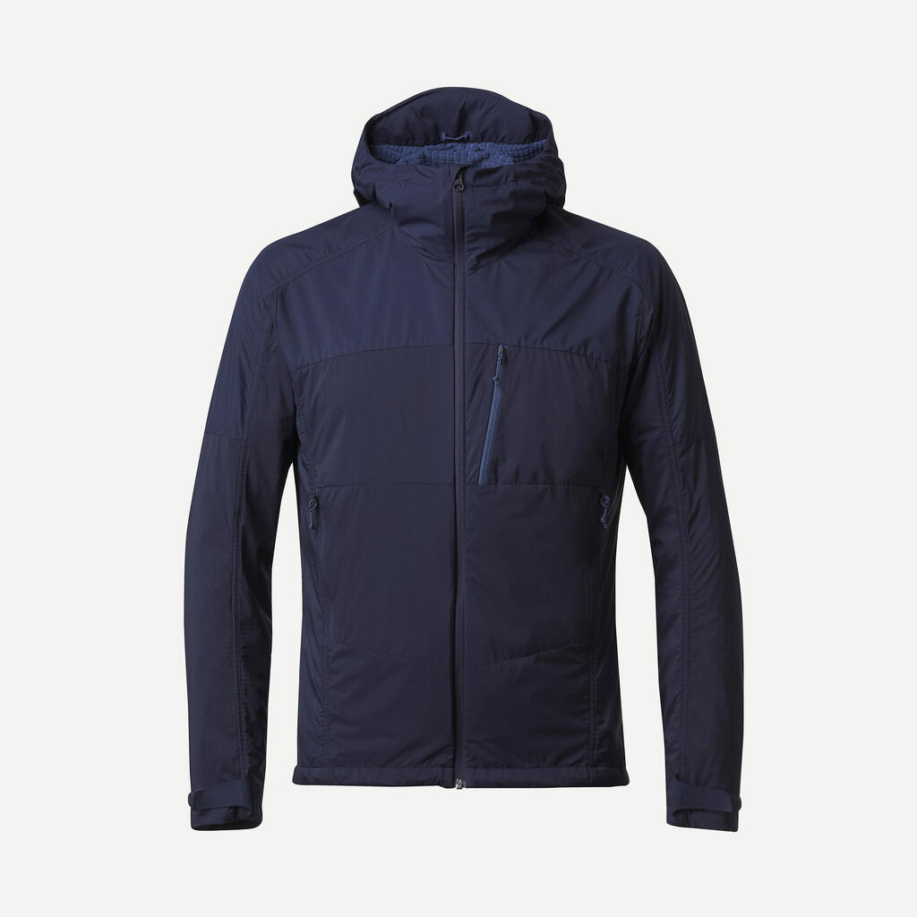 Vīriešu kalnu trekinga, vējā silta softshell jaka “Trek 900 Windwarm”, zila