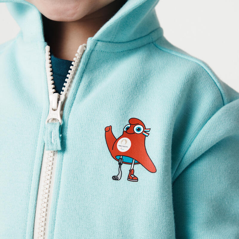 Sweat à capuche zippé Les Mascottes de Paris 2024 Bébé Bleu