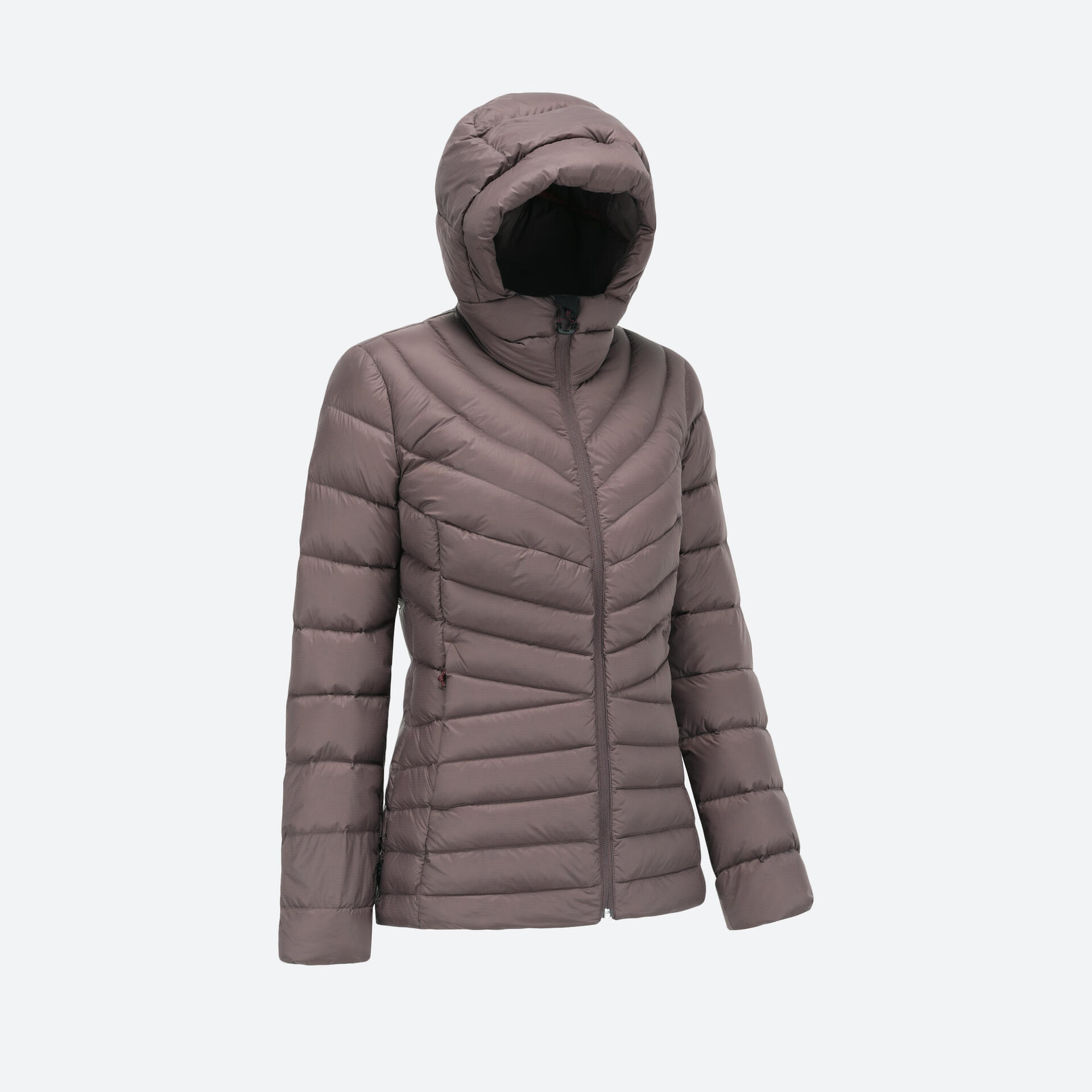 10°C Women's Down Trekking Snow Hiking Hoodie Jacket MT500 Brown