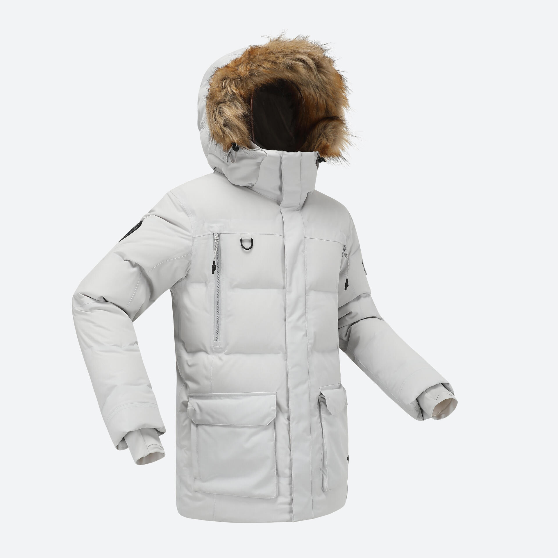 -20°C Men's Waterproof Snow Hiking Parka Jacket ARCTIC 500 Grey