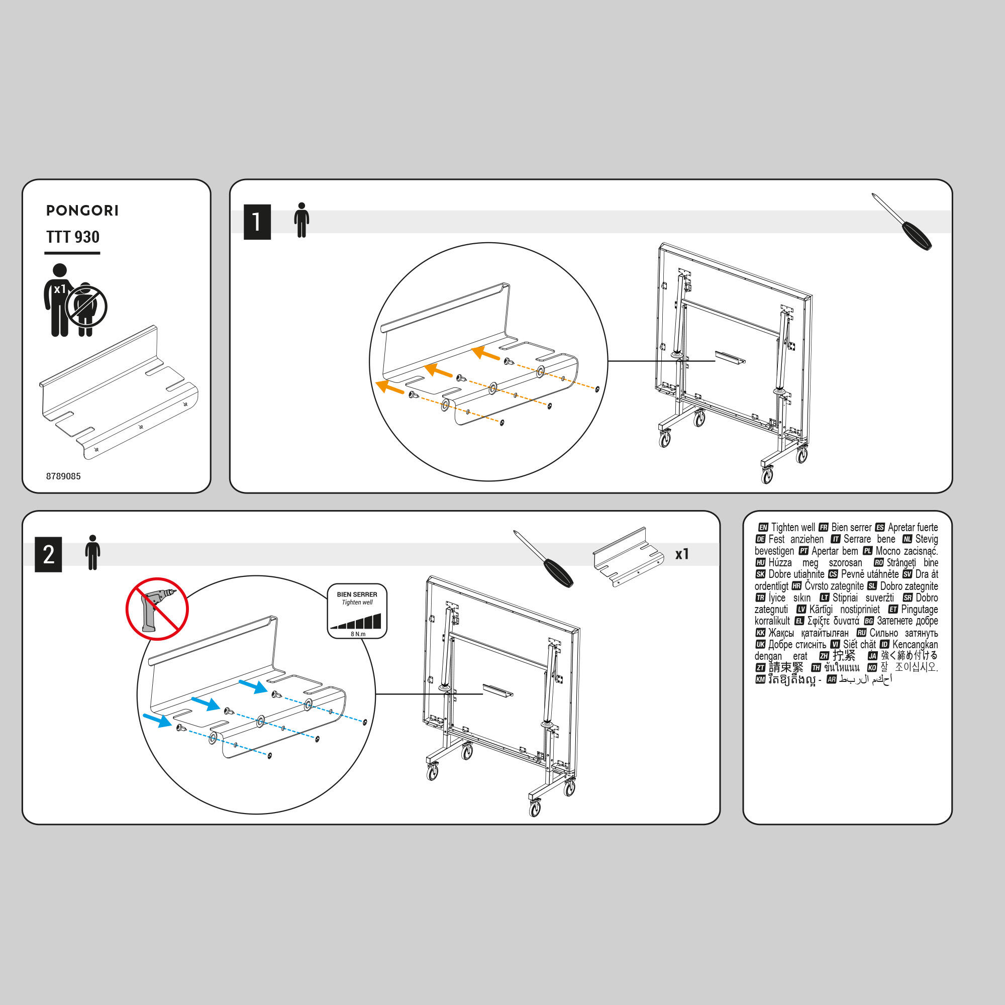 Thread rest PONGORI for TTT130 and TTT930 tables