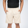 Men Sports Gym Shorts   Polyester With Zip Pockets Beige