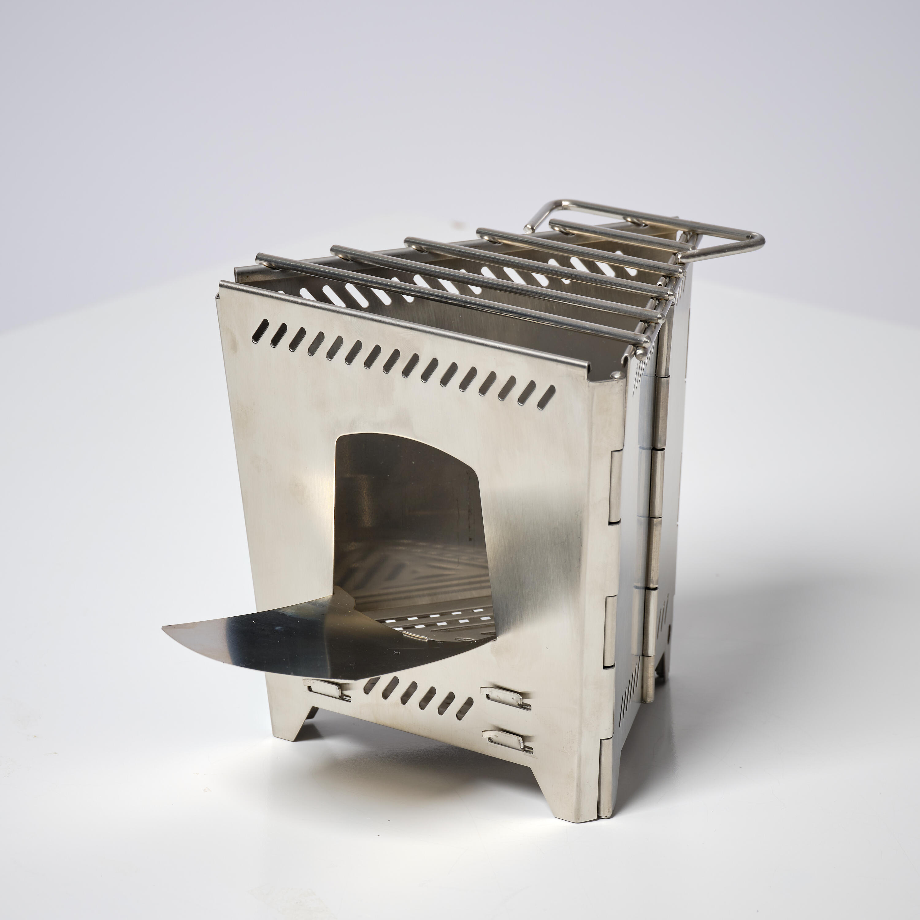 Stainless Steel Wood-Burning Camping Stove - Bivouac Bushcraft - SOLOGNAC