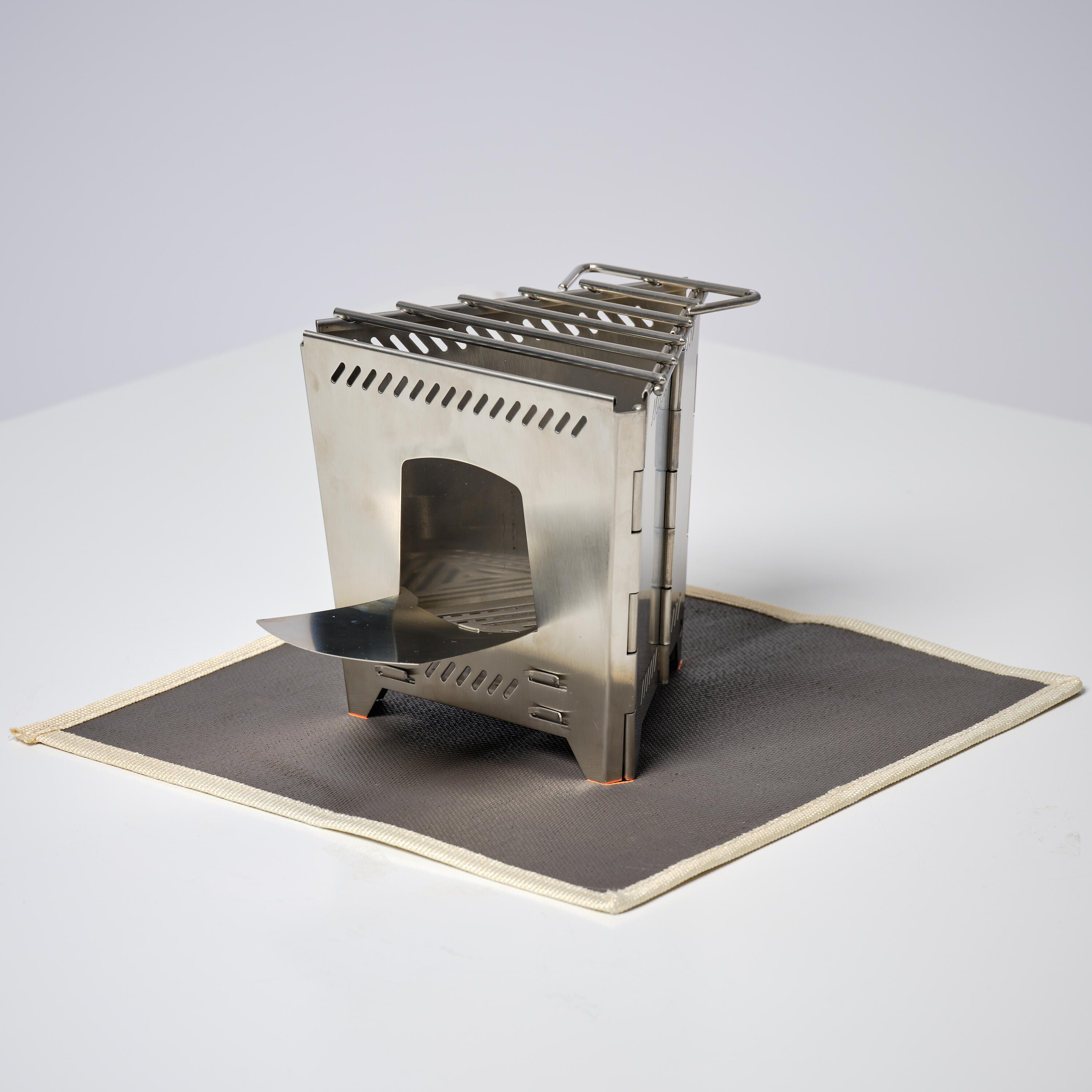 Image of Stainless Steel Wood-Burning Camping Stove - Bivouac Bushcraft
