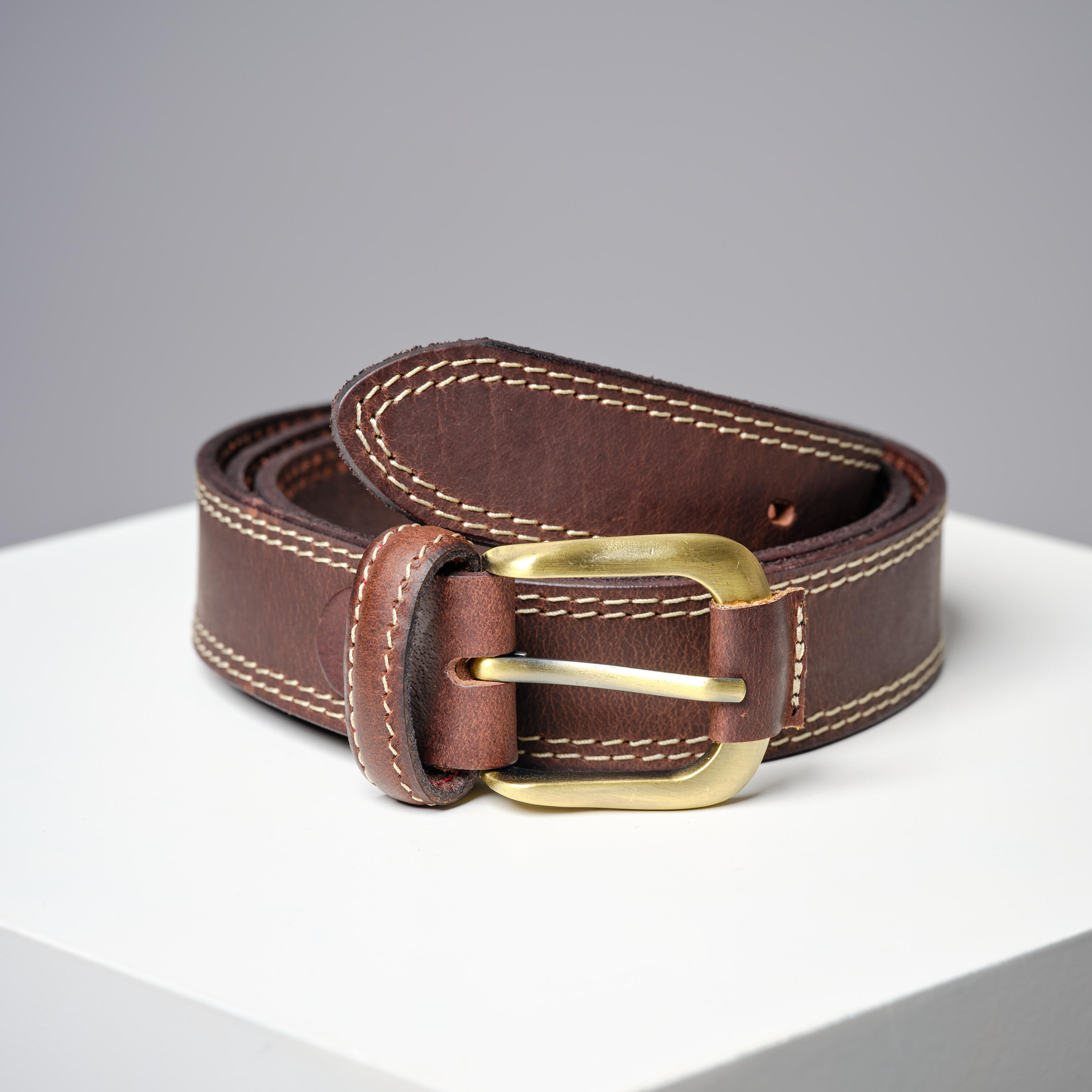 Brown leather hunting belt