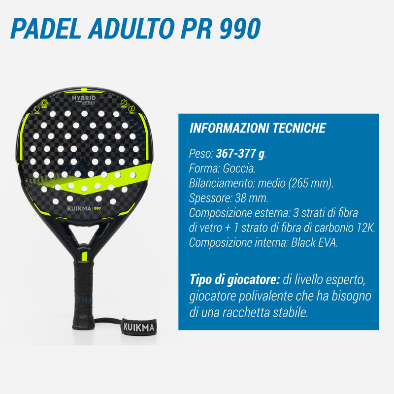 Racchetta padel adulto PR 990 HYBRID HARD