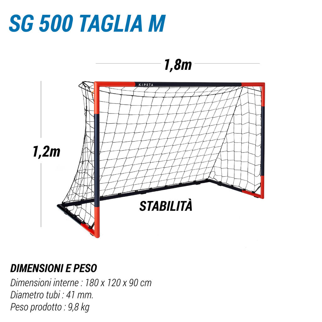 مرمى كرة قدم مقاس M - SG 500 أزرق/برتقالي