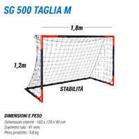 Size M Football Goal SG 500 - Blue/Orange
