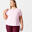 Dames-T-shirt voor cardiofitness plussize lichtroze